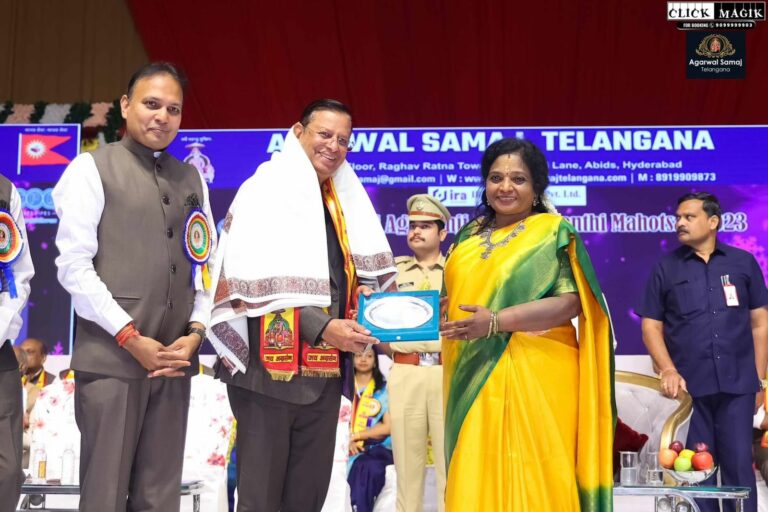 Telangana Governor honours Dr. Chandrakant Agarwal, President of Thalassemia & Sickle Cell Society with Prestigious AGRA RATNA AWARD