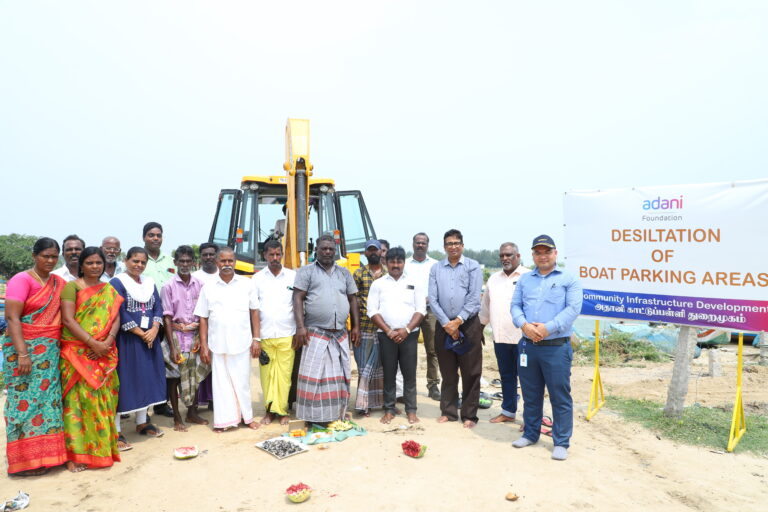 Adani Kattupalli Port inaugurated the Desiltation of Boat Parking Areas at Satthankuppam and Thirumalainagar village