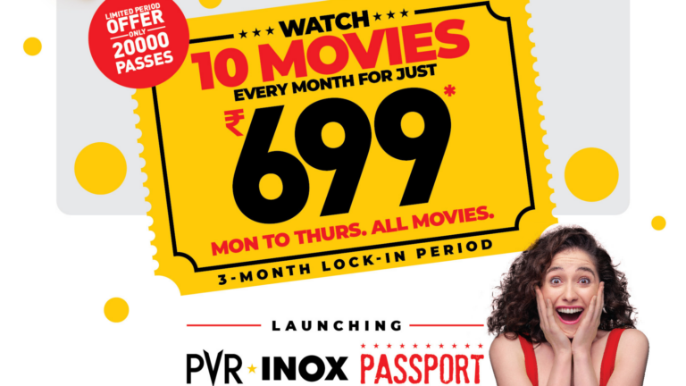 Now watch 10 movies a month at Rs. 69.90 each with PVR INOX Passport, India’s first cinema subscription program