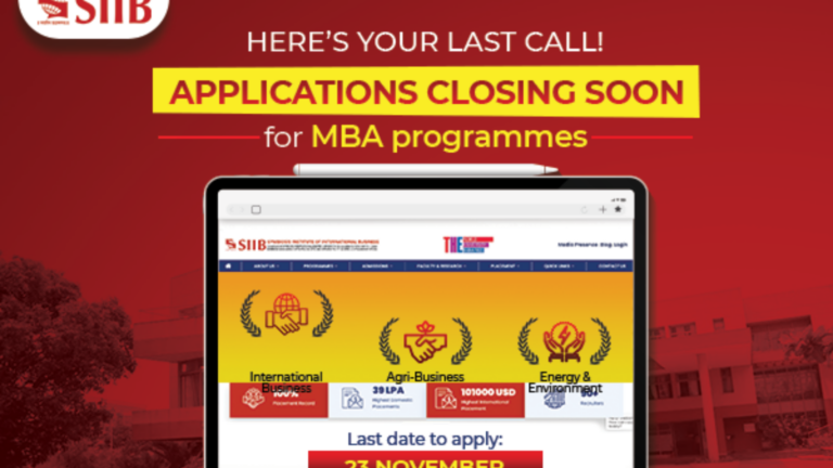 Applications Closing Soon for SIIB Pune's MBA Programmes 2024
