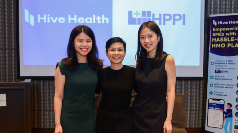 (L-R) Jiawen Tang (President and Co-Founder of Hive Health), Sachie Reyes (CEO of HPPI), and Camille Ang (CEO and Co-Founder of Hive Health)