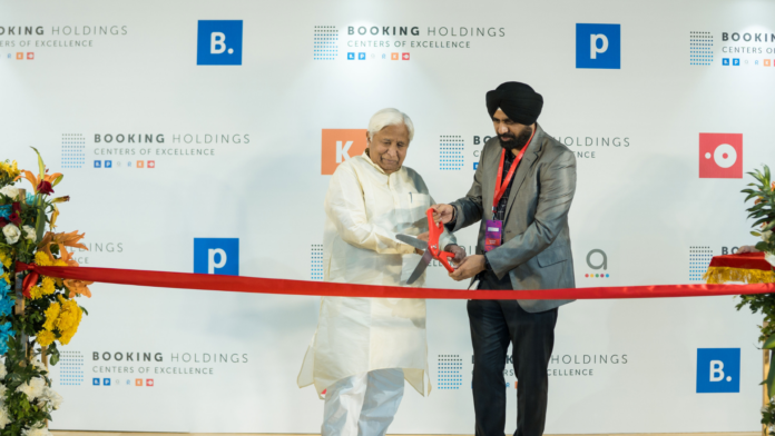RIBBON CUTTING (Left to Right) Honorable Tourism Minister H.K. Patil and Randhir Bindra, Center of Excellence Lead and General Manager, Booking Holdings India at the official opening of Booking Holdings’ latest Center of Excellence in Bengaluru. The Center will serve as a hub for specialized and highly skilled technology talent supporting the company’s growth and vision for the future of travel.
