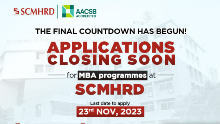 SCMHRD: Applications for the cutting-edge MBA programmes to close on 23rd November 2023; registration via SNAP
