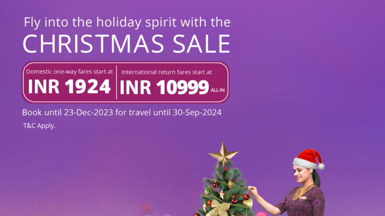 Vistara Embraces The Holiday Spirit With A Network-Wide Christmas Sale