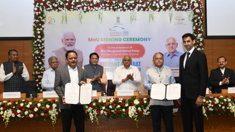 MoU signing between Gujarat Government and Nexzu Mobility in presence of Chief Minister of Gujarat