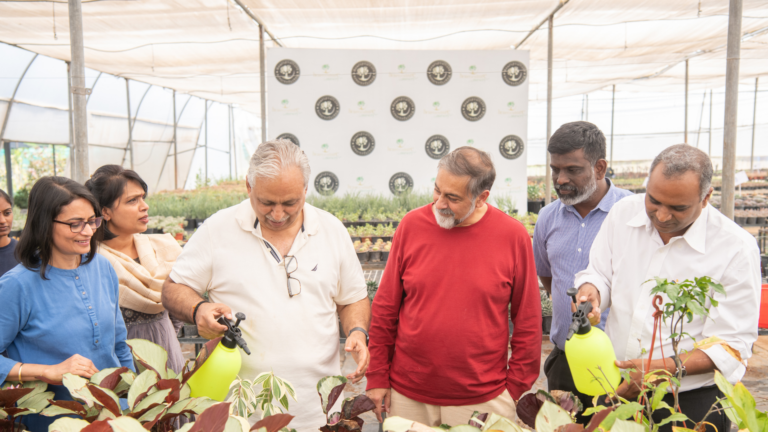 Plasma Waters & Heartfulness Team inaugural application of Plasma-ized WaterTM with key dignitaries at a Nursery in Kanha Shantivanam, World HQ of Heartfulness Institute