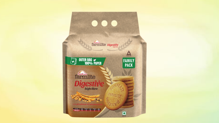 Image of Sunfeast Farmlite outer paper bag packaging