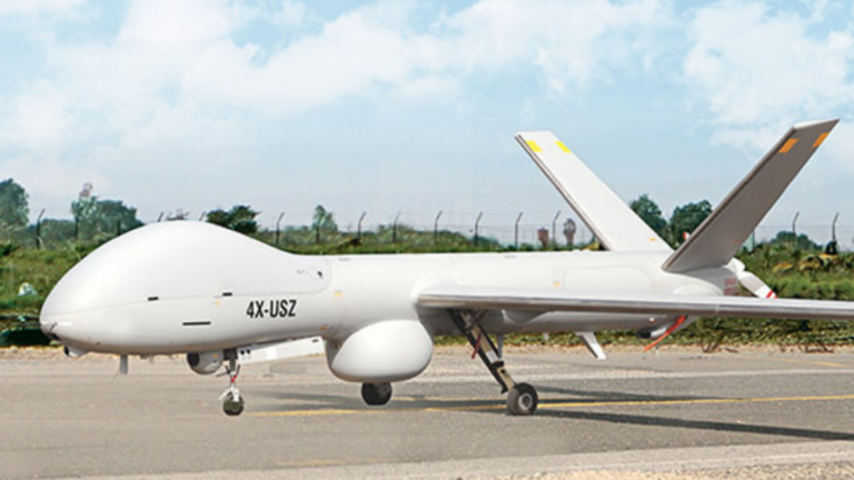 Navy chief unveils first indigenously manufactured Drishti 10 UAV of Adani Defence & Aerospace