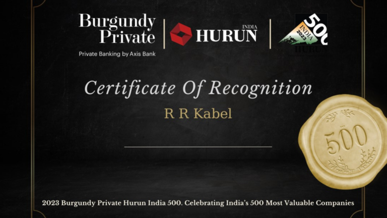 RR Kabel Limited Secures Position in the Prestigious 2023 Burgundy Private Hurun India 500 List