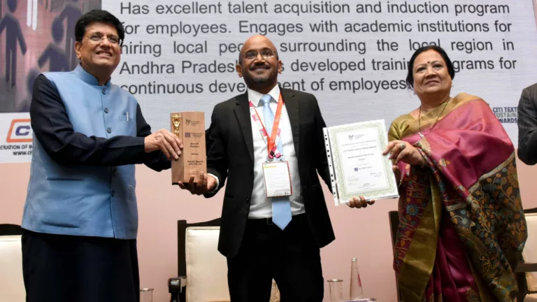 Brandix Apparel India Receives CITI Textile Sustainability Award for Best HR Practices