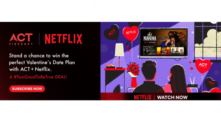 ACT Fibernet Heart with solid fill Netflix – this valentine day we make the connections stronger.