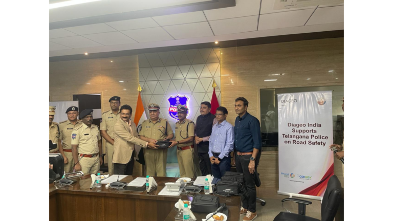 Diageo India supports Telangana Police efforts to curb drink driving through advanced Alcohol Breath Analysers