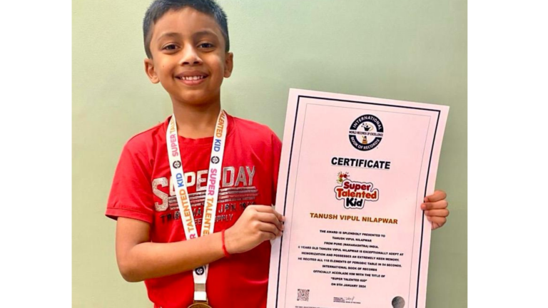 Six-Year-Old TAS, Pune, Student Registered in International Book of Records