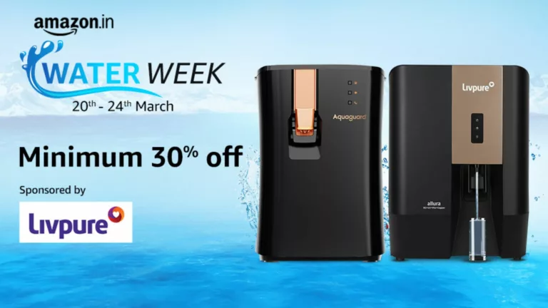 Grab great deals and offers on water purifiers during Amazon.in’s Water Week starting 20th March 2024