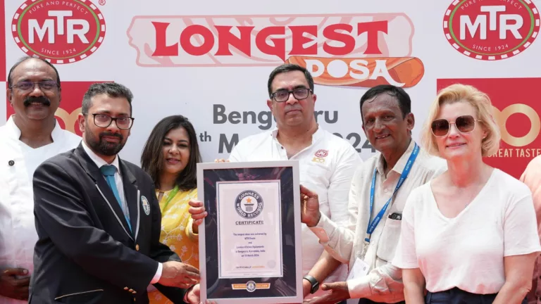 100 Years, 123 Feet Dosa: MTR celebrates 100 years with a GUINNESS WORLD RECORDS™ title for the longest Dosa