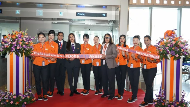 Akasa Air commences international operations; Inaugural flight takes off from Mumbai to Doha