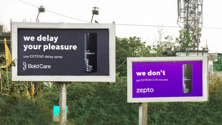 Bold Care and Zepto's playful billboard banter in Delhi takes Internet by storm