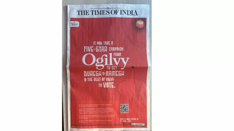 The Times of India shows its prowess in the 'Times Power of Print' with personalised newspapers for agencies.