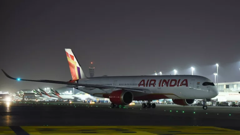 Air India's Flagship Airbus A350 Lands in Dubai, Marks International Debut